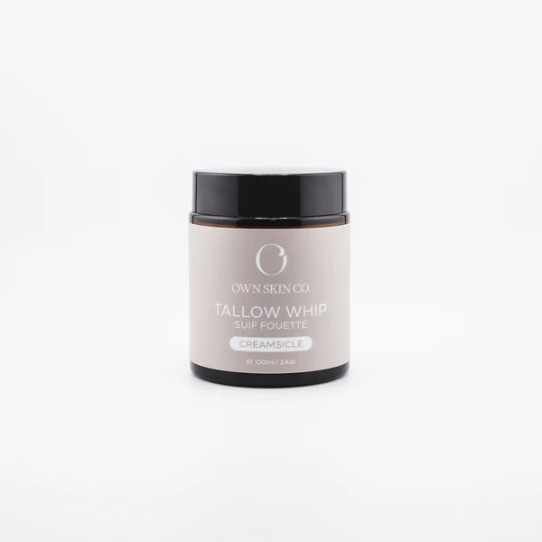 This Tallow Face & Body Whip is a luxurious whipped moisturizer for your face + body. It is a natural nutrient powerhouse for all skin types that is soothing to dry + sensitive skin, eczema and other skin ailments. 