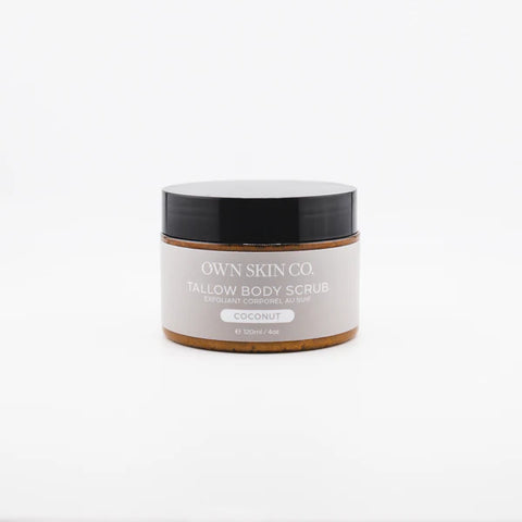 OWN Skin Co's lush Tallow Body Scrub is made for exfoliating and moisturizing skin. Our scrub gently lifts dead and dry skin and leaves your skin moisturized and as smooth as a baby's bottom.