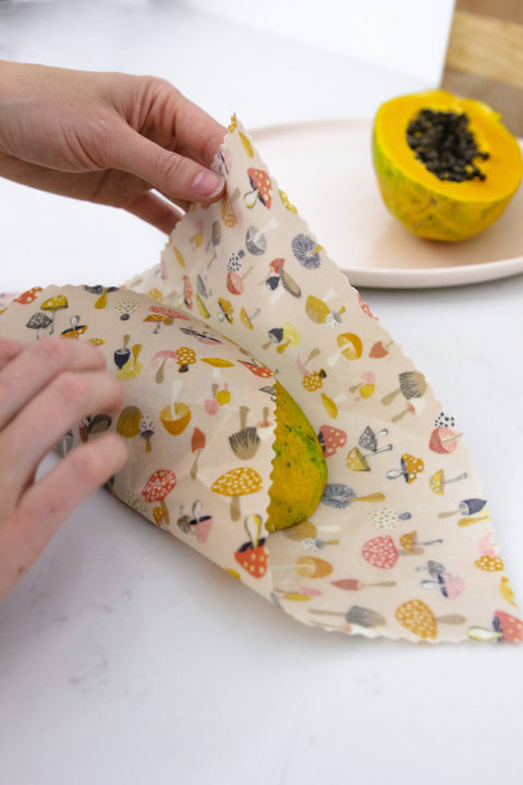 Mushrooms Beeswax Wrap: Medium