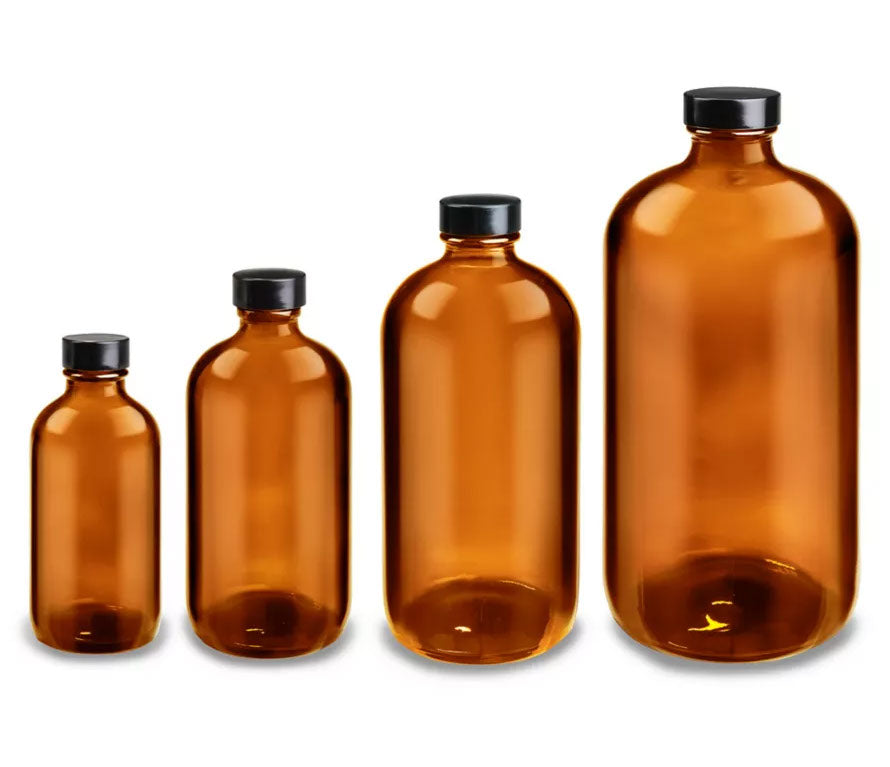 These amber glass bottles are perfect for storing &amp; pouring herbal medicines and household items!