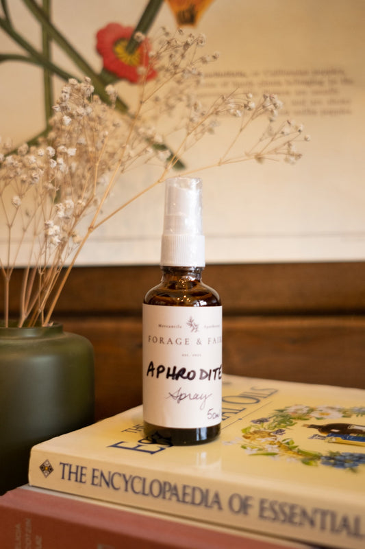 Transform your space with the luxurious, feminine scent of our "Aphrodite" room spray. Crafted with a blend of myrtle, rose, and neroli essential oils, this spray brings a calming and romantic aroma to any space.