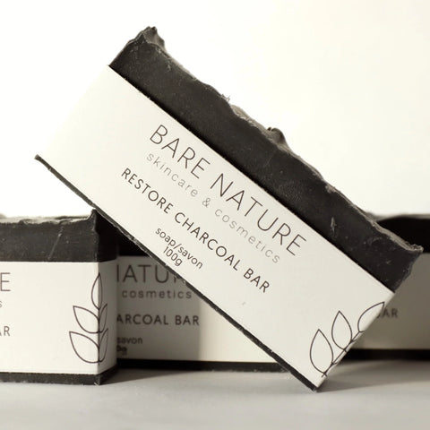 Bare Nature's Restore Charcoal Bar Soap has been formulated to help snap your skin back into shape by drawing out toxins and gently exfoliating.