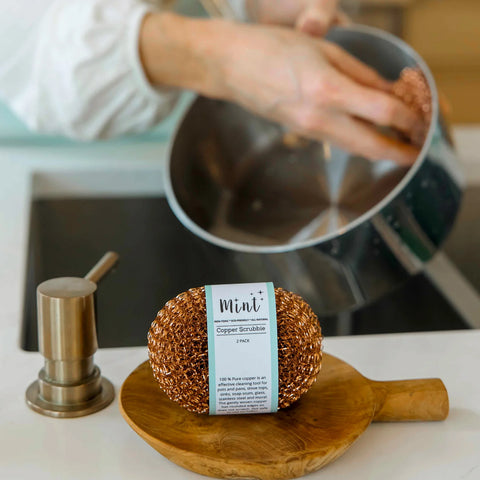Mint's Copper Scrubbie (2 Pack) is made from 100% pure copper and is an effective, versatile cleaning tool ideal for tough tasks.