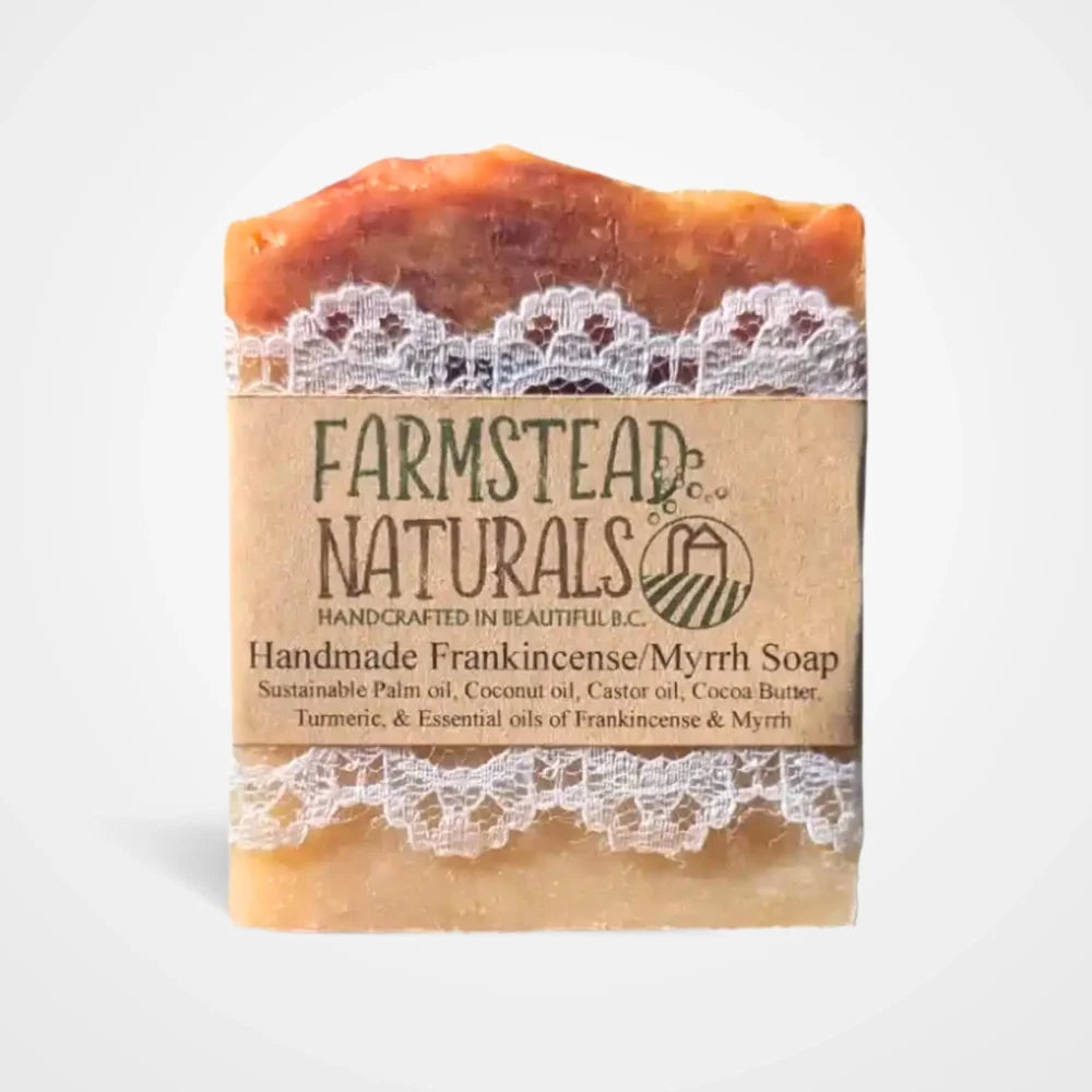 This Frankincense & Myrrh Soap Bar is aromatic and earthy, offering a soothing and meditative experience. This soap hydrates and refreshes while calming your senses, ideal for those seeking a physical and spiritual cleansing.