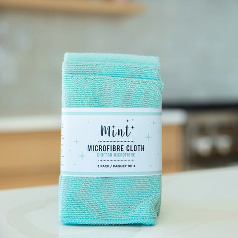 Mint's Microfibre Cloths (3 Pack) is the ultimate multifunctional cleaning essential, crafted from 100% recycled materials.
