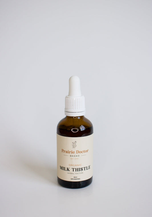 Our organic Milk Thistle herbal tincture is crafted using organic, sustainably sourced Milk Thistle seeds. Milk Thistle is known for its powerful liver supporting properties.