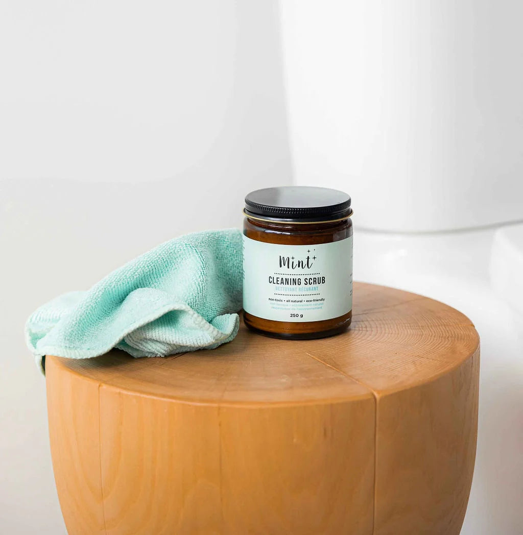 Mint Cleaning Scrub is the ultimate multi-purpose cleaner, formulated to tackle even the toughest grime on surfaces around your home.
Use it on stove tops, sinks, tubs, toilets, stainless steel, countertops, window sills, and floors. It also doubles as a powerful stain remover for laundry, carpets, and upholstery.
