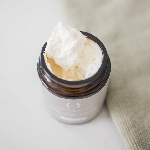 This Tallow Face & Body Whip is a luxurious whipped moisturizer for your face + body. It is a natural nutrient powerhouse for all skin types that is soothing to dry + sensitive skin, eczema and other skin ailments. 