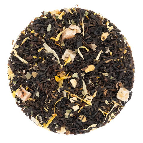 Our Peach Apricot Black Tea offers notes of juicy peaches and rich apricots, balanced with the brightness and depth of a vibrant black tea blend. This blend offers a naturally sweet, fruit-forward experience that’s smooth, mellow, and full of flavour.