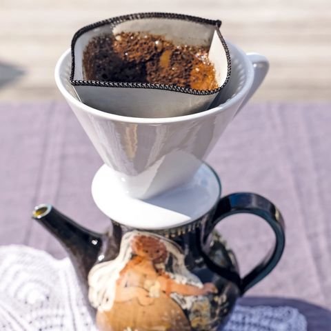 This Reusable Coffee Filter (No.4) is an ultra-fine and food-safe filter that brews a delicious and eco-friendly cup of coffee.