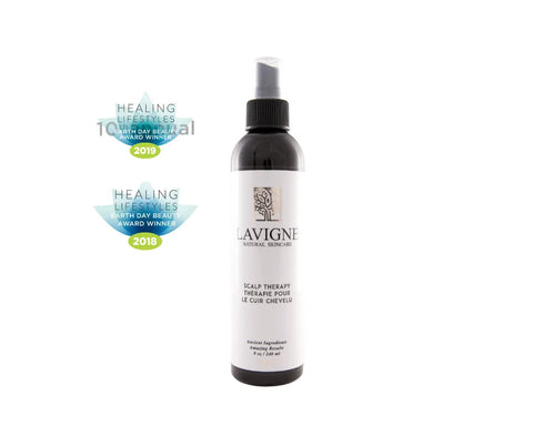 Lavigne Natural's Scalp Therapy can be used to rejuvenate the scalp after years of damage from styling, colouring, over-washing and more.