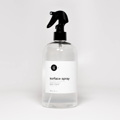 This natural surface spray is a multi-purpose cleaner that works on multiple surfaces (stainless, granite, floors, countertops, change tables, and more). It cuts through even the toughest grease & grime, and smells pretty darn good.