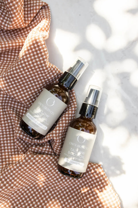 A luxe Tallow Body Oil like nothing you've ever put on your skin. All the benefits of tallow that we know and love in a super easy to apply, rich yet light body oil.