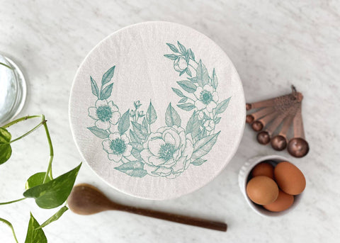 Reusable, fabric bowl covers are a simple and cute swap for single-use plastic wrap! These bowl covers are great when bringing a dish to a potluck or keeping leftovers fresh at home. They even work to keep fruit flies away from your produce.