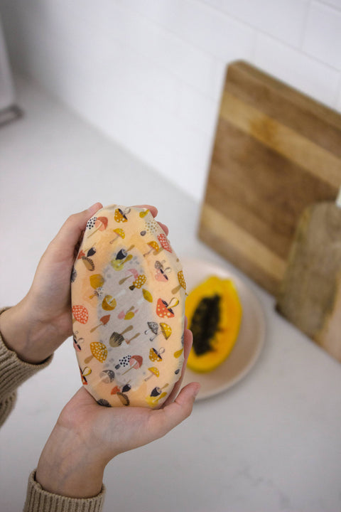 Mushrooms Beeswax Wrap: Medium