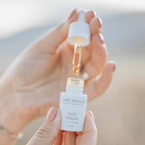 Bare Nature's best selling face serum is infused with nourishing herbs and botanicals that are known for their restorative benefits and their ability to penetrate the skins barrier for luxe hydration.