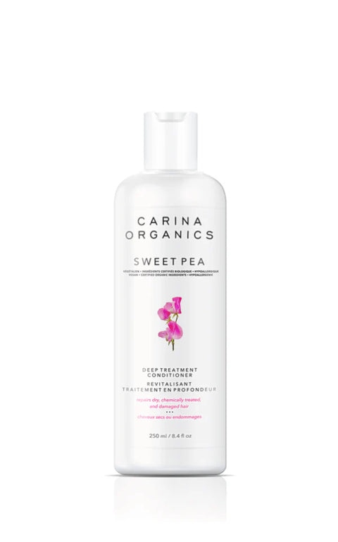 A deep treatment conditioner (sweet pea) formulated with certified organic plant, vegetable, flower, and tree extracts.

Helps repair dry, chemically treated, damaged, and overworked hair. Restores luster, softness, flexibility, and shine. Detangles instantly