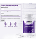 Carnosine-500 is a stand-alone carnosine formulation. Carnosine is a dipeptide (a combination of two amino acids) found in human tissues that has a wide range of health benefits. It is found naturally in small amounts in animal meats. It is an effective antioxidant against oxidative stress, one of the most important drivers behind the aging process.