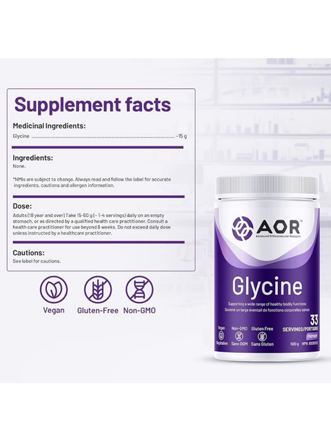 Glycine is the simplest amino acid involved in protein synthesis in the body. Research supports a role for glycine in healthy bodily functions, including normal cell growth and development.