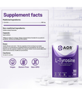L-Tyrosine is an amino acid found in wheat germ, oats, dairy products, pork and poultry. It is a precursor for the neurotransmitters epinephrine, norepinephrine and dopamine, which are all essential for mood, cognitive function and central nervous system function.