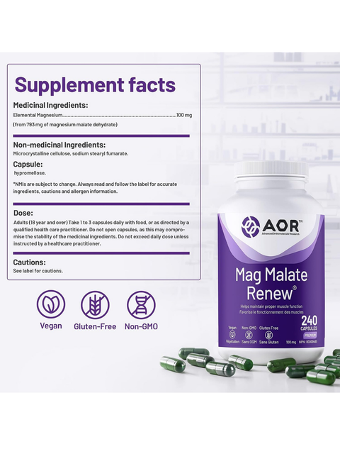 Mag Malate Renew™­­­ is a 100% pure combination of magnesium and malic acid.