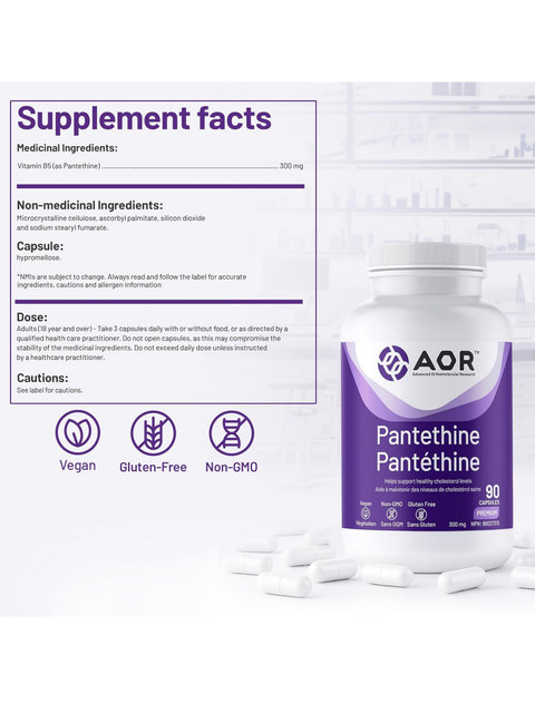 Pantethine is also necessary for the synthesis of stress hormones in the adrenal glands. It is also essential for phase II liver detoxification.