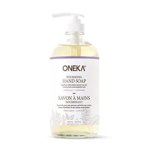 Oneka's refillable, all natural hand soap is consciously crafted with our organic plants carefully selected for their cleansing, nourishing, and PH balancing properties.