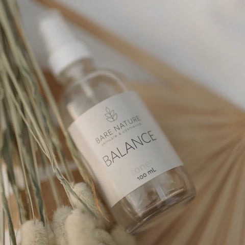 Bare Nature's Balance Facial Toner leaves your skin feeling refreshed and hydrated. Infused with botanical ingredients like Chamomile and Rose, this toner supports a natural glow and balanced complexion.