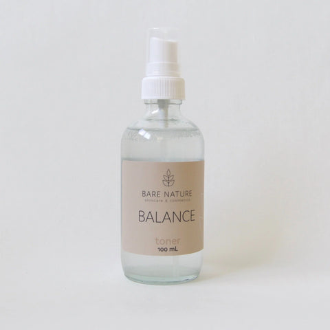 Bare Nature's Balance Facial Toner leaves your skin feeling refreshed and hydrated. Infused with botanical ingredients like Chamomile and Rose, this toner supports a natural glow and balanced complexion.
