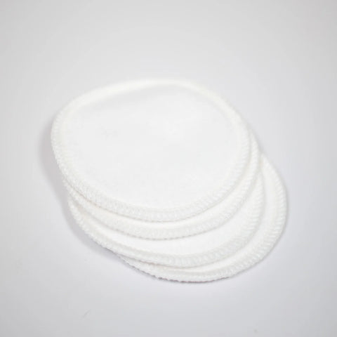 These nursing pads are made with 2 absorbent layers of organic bamboo fleece. Bamboo is anti-microbial and super soft against delicate skin.