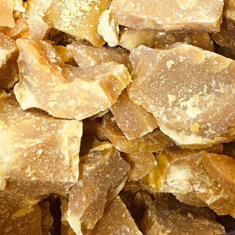 Our pure filtered Bees Wax Chunks are the perfect base and ingredient for cosmetics, body care products, lotions, candles and more!