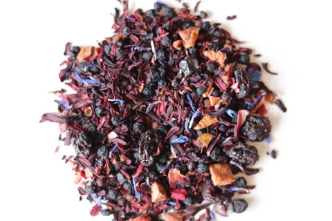 Our organic Blueberry Tisane is a vibrant blend of tart hibiscus and juicy berry notes, lifted by bursts of blueberry. The flavour is rich and smooth, with subtle creamy undertones.