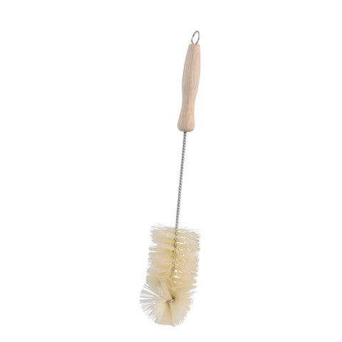 This bottle brush with a wooden handle is perfect for cleaning those tough to reach spots in your long-necked bottles.