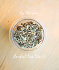 Our organic By the Sea Herbal Tea is a coastal-inspired blend that refreshes the spirit and soothes the senses. By the Sea is made with a blend of light and breezy herbs such as Kombu and Lemon Balm, bringing the ocean air and sunlit shores to wherever you are.