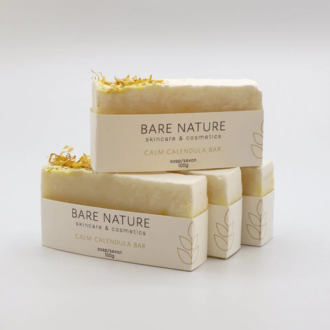 Bare Nature's Calm Calendula Bar Soap is unscented, but luxurious and deeply nourishing.