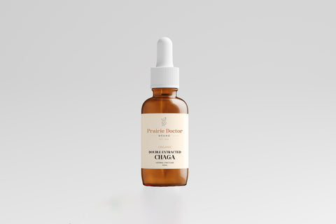 Our Chaga Mushroom Tincture (Double Extracted) is made using organic, Canadian grown Chaga mushrooms that are grown on the East Coast of Canada. Chaga mushroom, renowned for its immune-boosting properties, has been cherished for centuries in many modalities of traditional healing.