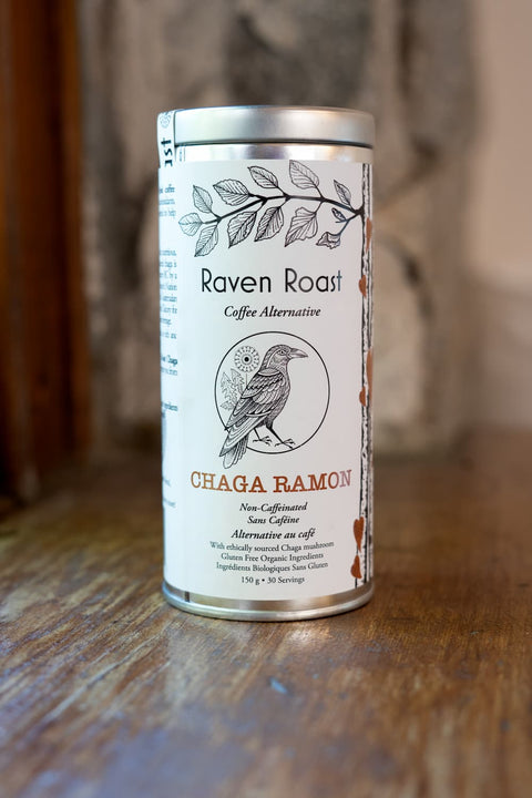 Raven Roast's Chaga Ramon Coffee Alternative has been crafted to help you get that familiar, comforting taste of coffee without the crash, jitters and digestive upset. This blend has been crafted using Chaga, Ramon and Chicory for a truly satisfying and rich beverage that tastes like coffee, but is 100% caffeine free.