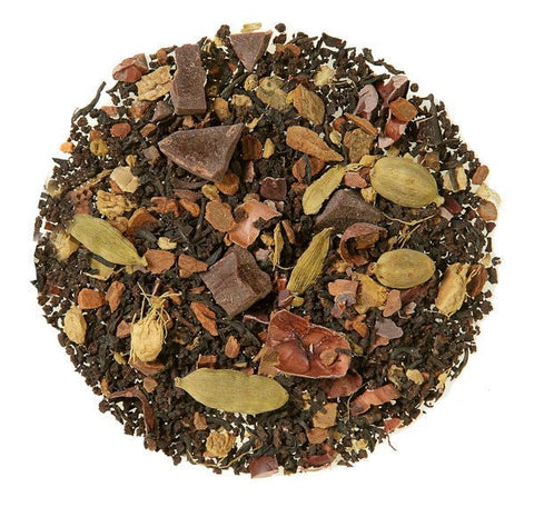 Our Chocolate Chai Black Tea is a decadent twist on the beloved classic of Masala Chai. This tea blends bold black tea and warming spices with the rich allure of cacao and dark chocolate. The result is a cup that’s both indulgent and comforting. Perfect on its own or as a latte, this chai invites you to savour every sip of spiced chocolate bliss.