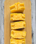 A citrus delight that will awaken you and make you feel alive. The beautiful colour of this soap comes from carrot juice and the lemon + orange combination of pure therapeutic essential oils makes this bar the perfect bar to start your sunny spring or summer day.