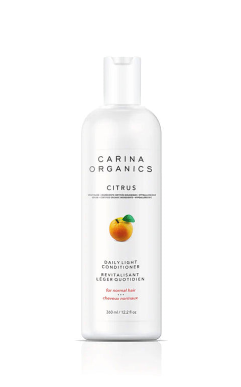 Carina Organics Daily Light Conditioner is an all-natural and non-toxic everyday conditioner that is formulated with certified organic plant, vegetable, and fruit extracts.