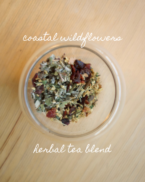 Our Coastal Wildflower Herbal Tea is delicate, floral and deeply grounding. Coastal Wildflowers is a gentle and comforting herbal blends that feels like a warm breeze on a soft, seaside morning.