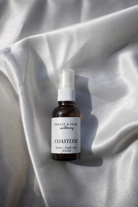 Coastline is a fresh, airy home + body mist that is inspired by quiet mornings near the water. Bright citrus and soft woods blend into a clean, smooth scent with a subtle warmth that lingers gently on the skin and in the air. Light yet grounding, it captures the feeling of ocean breezes, sun-warmed driftwood, and slow walks along the shore.