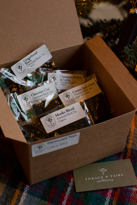 Give the gift of comfort and ritual with our Flavoured Tea Gift Boxes - these boxes are thoughtfully curated collections of loose-leaf teas that have been crafted to elevate everyday moments.