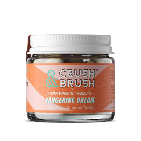 Crush &amp; Brush Toothbrush Tablets by Nelson Naturals are a mess-free, convenient, portable and perfectly portioned toothpaste tablet for kids and adults! These tablets are lightweight, perfect for travel or to brush on the go.&nbsp;