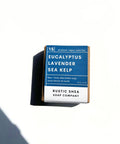 Eucalyptus Lavender Sea Kelp Soap is a luxurious, mineral-rich bar crafted with organic Canadian sea kelp, sustainably hand-picked and air-cured from the clean, cold waters of the North Atlantic. Packed with antioxidants and essential minerals, sea kelp helps soften and hydrate dry skin, leaving it feeling nourished and refreshed.