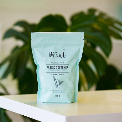 Mint's Fabric Softener is formulated to protect and refresh your laundry. It keeps clothes soft, reduces static cling, and maintains fabric elasticity while helping to deodorize and brighten your clothes.