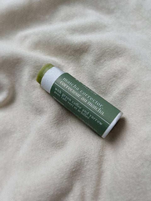 Genesis Tallow's Matcha Skin Corrector Stick is a tallow based roll on corrector stick formulated with key ingredients that help with under eye dark circles, puffiness, fine lines, chapped lips, and dry skin.