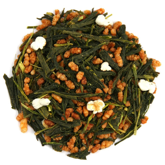 Our organic Genmaicha can be described as toasty and jammy with lightly vegetative green tea notes.