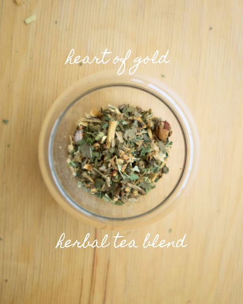 Our organic Heart of Gold Herbal Tea is crafted to nourish the physical and emotional heart. Heart of Gold is a grounding and calming blend that can be enjoyed for its powerful cardiovascular supporting properties.