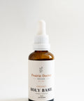 Our organic Holy Basil (Tulsi Krishna) herbal tincture is crafted using organic, sustainably sourced Holy Basil herb.  Holy Basil has a long history of use in Ayurveda to help relieve coughs, colds and respiratory conditions. Holy Basil is also known to support digestion and as an adaptogenic herb that can promote energy and ease stress.